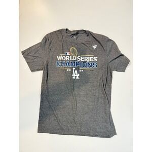 Los Angeles Dodgers World Series Champions Fanatics T Shirt Gray Size L